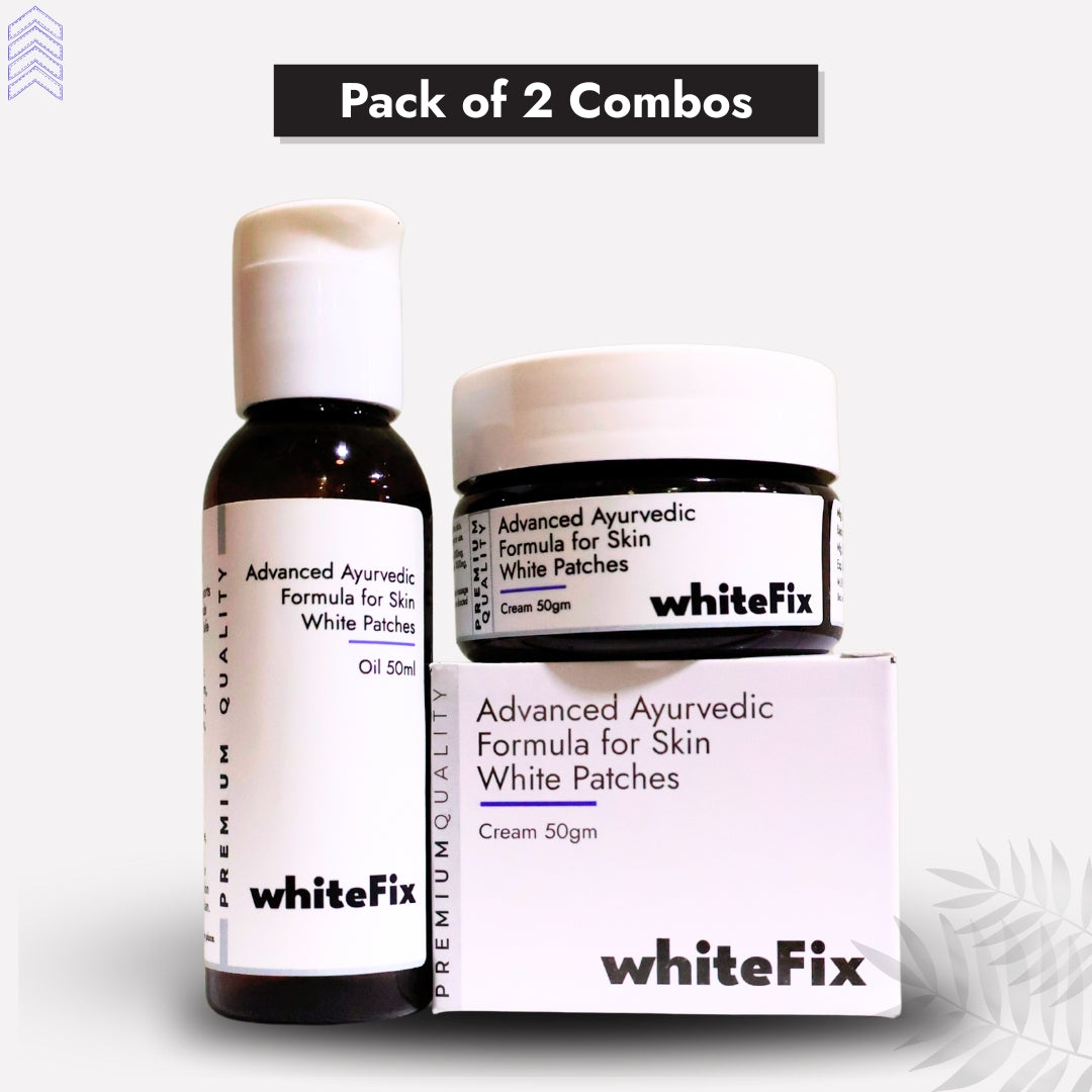 Advanced Ayurvedic Solution Kit for White Skin Patches (vitiligo)- Oil + Herbal Cream