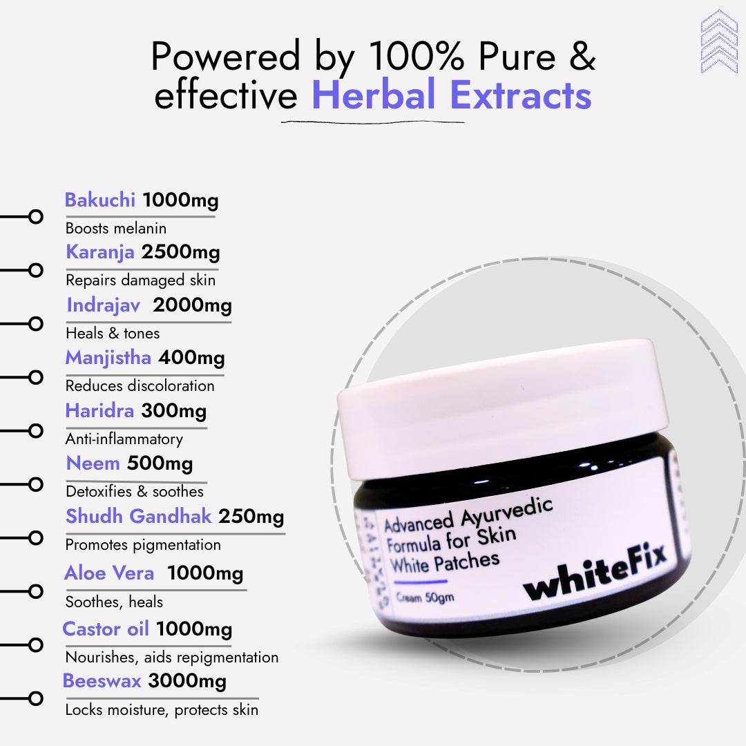 Advanced Ayurvedic Solution Kit for White Skin Patches (vitiligo)- Oil + Herbal Cream